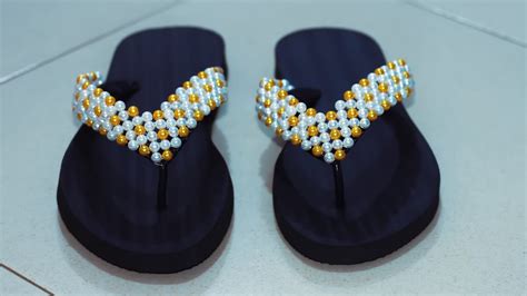 How To Make A V Shaped Beaded Slippers DIY Beadedslippers YouTube