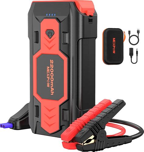 NEXPOW Starthilfe Powerbank 2500A 12V Bis Zu 8 0 L Benzin Oder 8 0 L