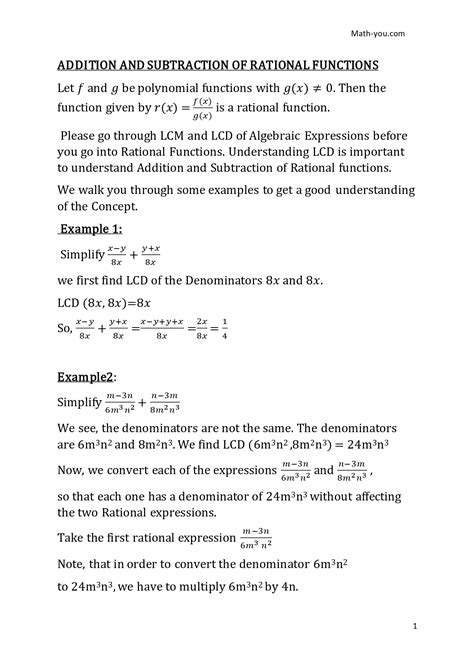 Rational Functions