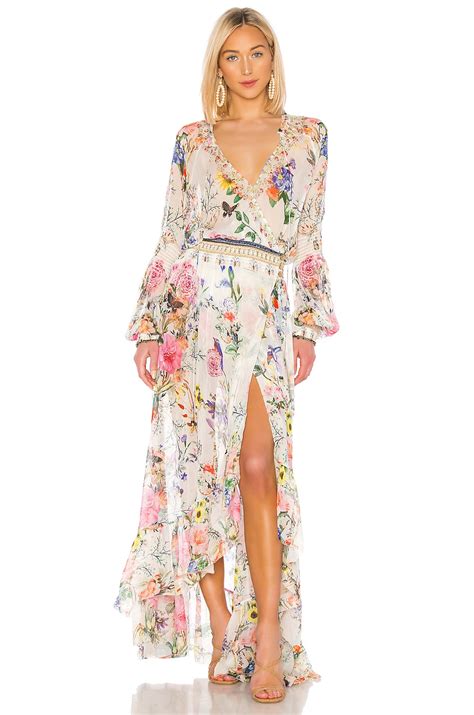 Camilla Blouson Sleeve Wrap Dress In Boheme Revolve