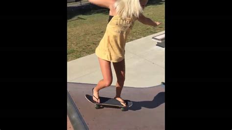 Girl In Flip Flops Wipes Out On Skateboard Ditzy Blonde Youtube