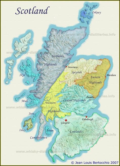 Whisky Distilleries Scotland Tasting Map - map : Resume Examples # ...