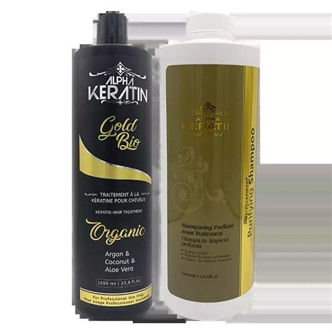 Kit 1 Alpha Keratin Gold Organic Shampoing Purifiant Alpha Keratin