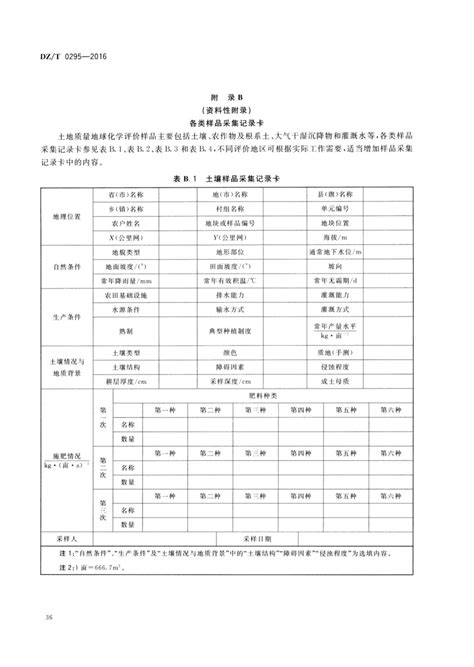 土地质量地球化学评价规范dzt0295 2016 广西善图科技有限公司