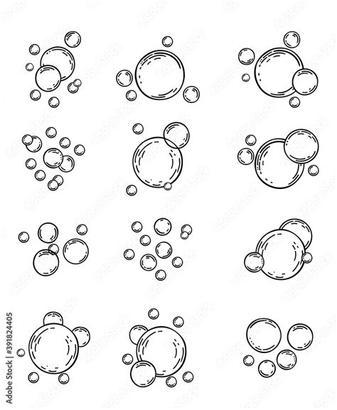 Doodle Sketch Soap Bubbles Drawing Engraving Ink Line Art Vector