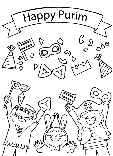 Free Purim Coloring Pages Pdf - Coloringfolder.com