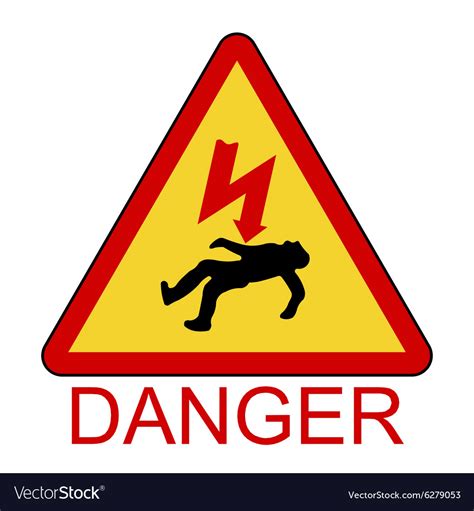 Danger electrical hazard high voltage sign Vector Image