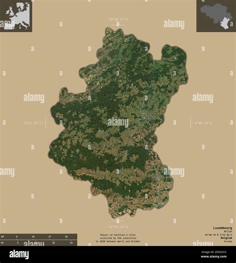 Luxembourg Province Of Belgium Sentinel 2 Satellite Imagery Shape