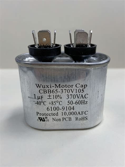 CBB65 370V105 1 UF 370 VAC Capacitor 6100 9104 Capacitor Industries