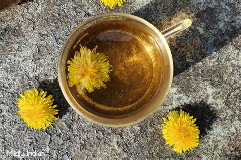 Dandelion Tea With Fresh Flowers Mildly Indian