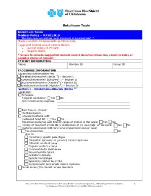 Fillable Online Botulinum Toxin Fax Email Print Pdffiller