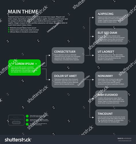 Modern Design Organization Chart Template Flat Stock Vector (Royalty ...