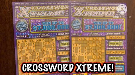 Crossword Xtreme Ca Scratchers Youtube