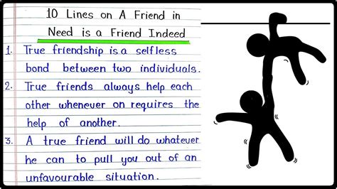 10 Lines On A Friend In Need Is A Friend Indeed In English 10 Points