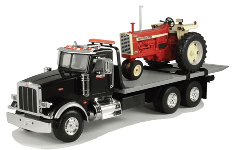 1 16 Big Farm Peterbilt Model 367 Tractor W Flatbed IH 1206 NF