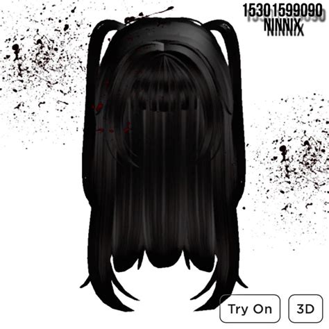 Long Rockstar Popstar Pigtails Black In Black Hair Roblox