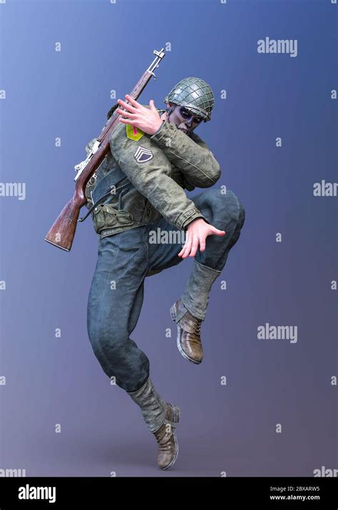 el muerto soldier dancing, 3d illustration Stock Photo - Alamy