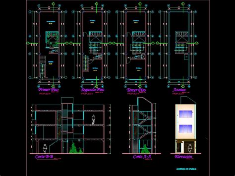 Edificio De Oficinas Niveles En Autocad Cad Kb Bibliocad