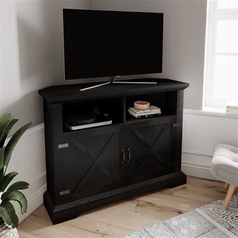 Sha Cerlin 44” Corner Tv Stand For Tv Up To 50 Inch Tv