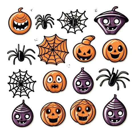 Spider Web Spider Bone Sweets Halloween Doodle Clipart Vector, Spider ...