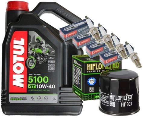 HF303 ZESTAW OLEJ MOTUL 5100 10W40 4L U27ETR X4 KAWASAKI Z 750 Z750 07