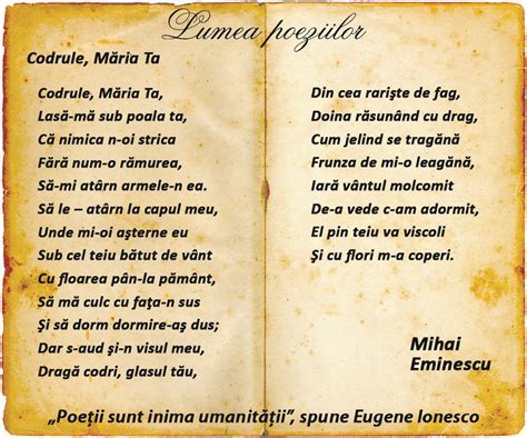 Moara Lui Gelu Lumea Poeziilor Mihai Eminescu