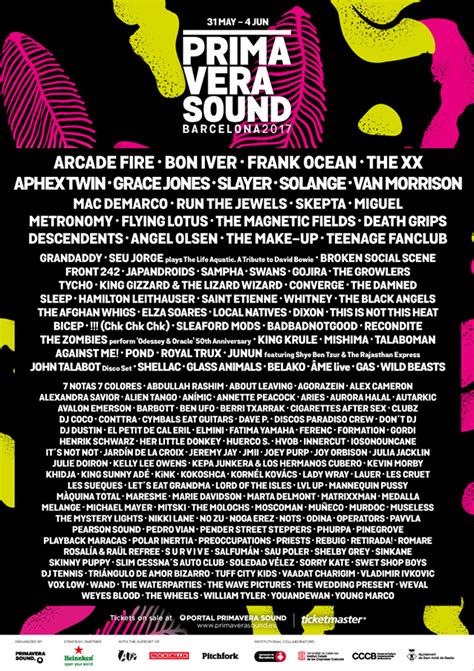 Primavera Sound De Barcelona O Cartaz Completo Arte Sonora