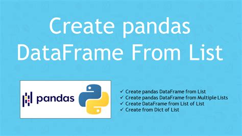 Pandas Create Dataframe From List Spark By {examples}