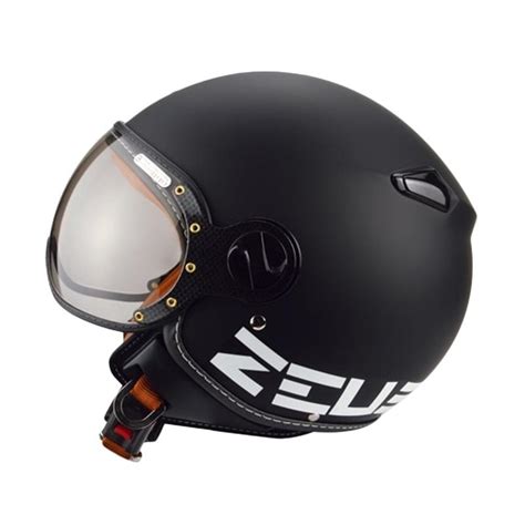 Jual Zeus ZS 210 Helm Half Face Matt Black DD11 Di Seller