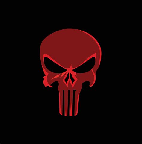 War Zone Skull Red Vector Illustration Punisher Icon 22044305 Vector