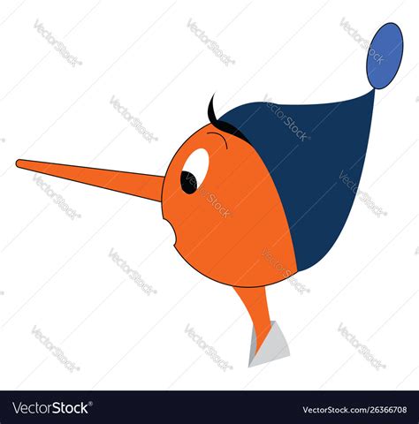 Pinocchio With Long Nose Or Color Royalty Free Vector Image