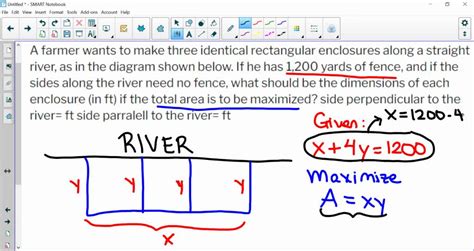 A Farmer Wants To Make Three Identical Rectangular Enclosures Along A