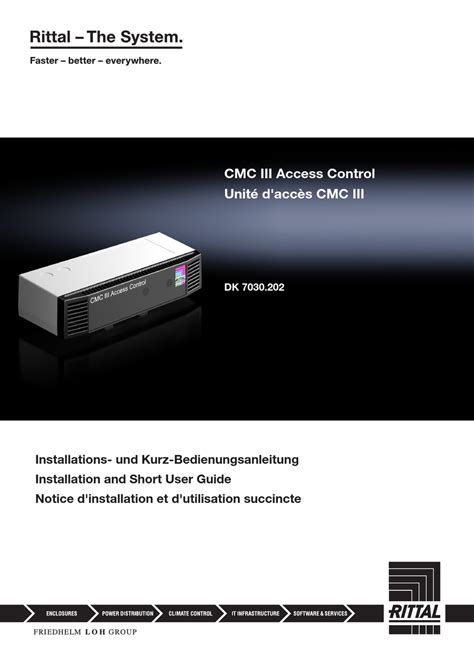 Friedhelm Loh Rittal Cmc Iii Dk Installation And Short User