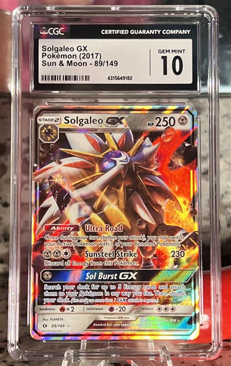 Pokémon Tcg Solgaleo Gx Sun And Moon 89149 Full Art Holo Graded Gem Mint 10 💎 Ebay