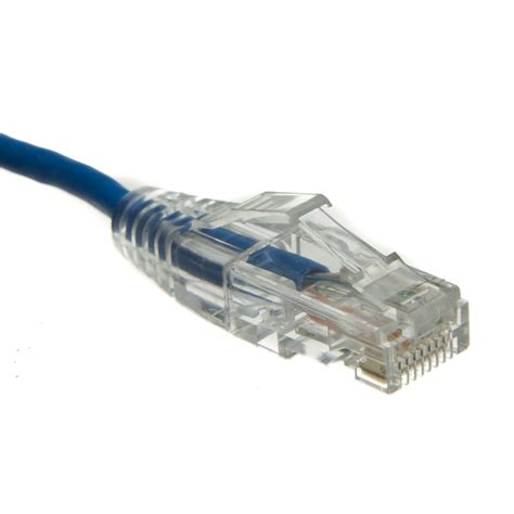 Slim Cat6a Blue Copper Ethernet Cable 10gbit 1ft