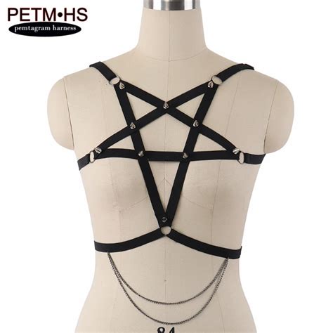 10 Pcs Lot Womens Pentagram Harness Bra Bondage Lingerie Elastic Strap