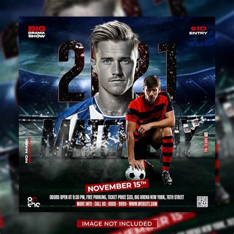 Premium Psd Soccer Football Match Day Flyer And Social Media Banner