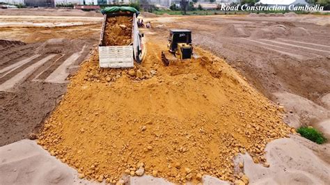 Incredible Dozer Working Spreading Dirt Big Project Building Village