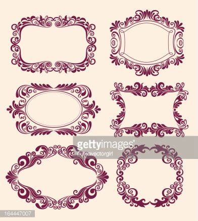 Vintage Frames. Set. Stock Clipart | Royalty-Free | FreeImages