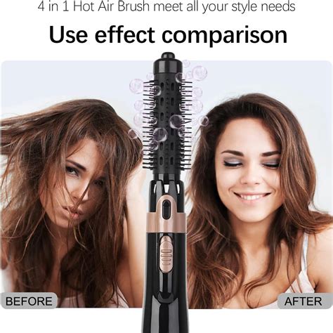 4 In 1 Hair Dryer Brush Straightening Curling Blow Drying And Volumizing Ceramic 2 Heat