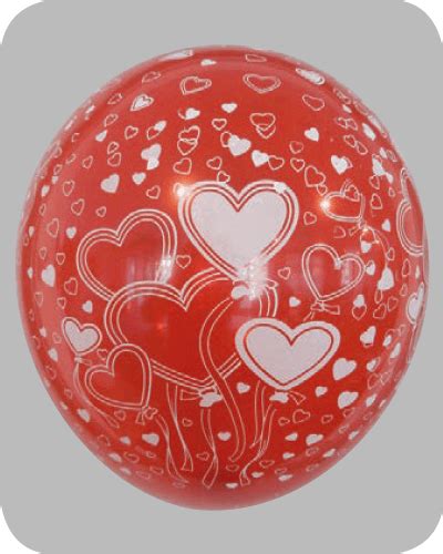 Helium Ballonnen Rood Met Witte Hartjes 12Inch 5stuks Ooms Feestwinkel