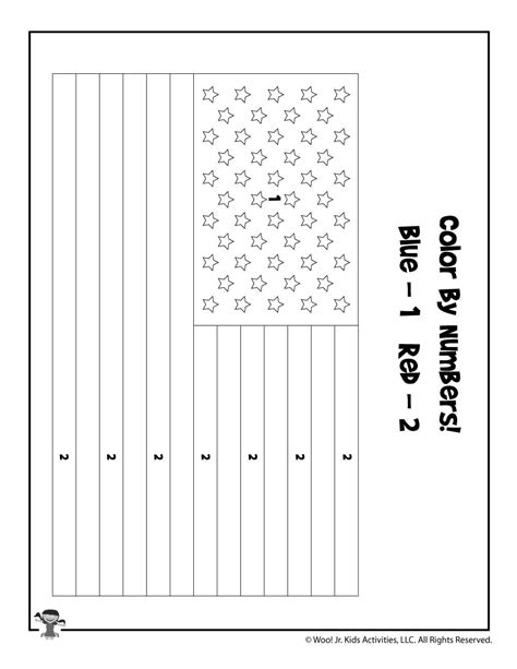 Color By Number Flag Printables