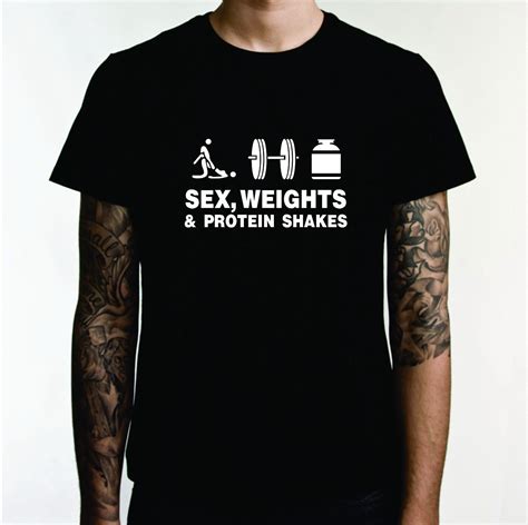 Sex Weights Protein Shakes Custom T Shirt Jdm Humour Meme Ts Supreme