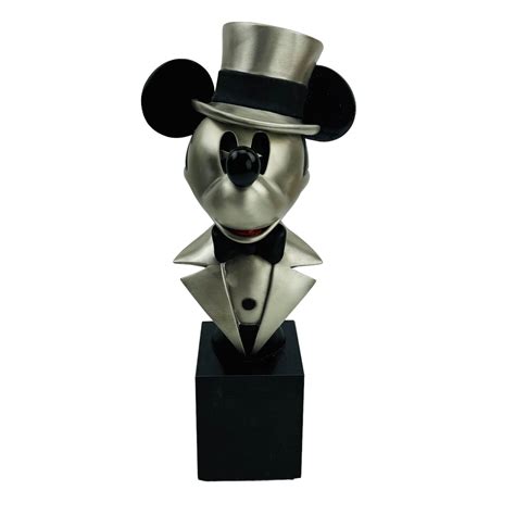 At Auction Walt Disney Mickey Mouse Pewter Marble Sculpture