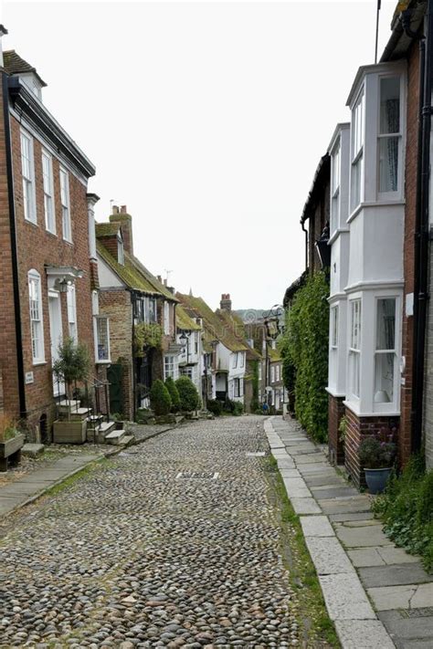 The Medieval Mermaid Street A Sloping Cobbled Street Containing Many Ancient Buildings