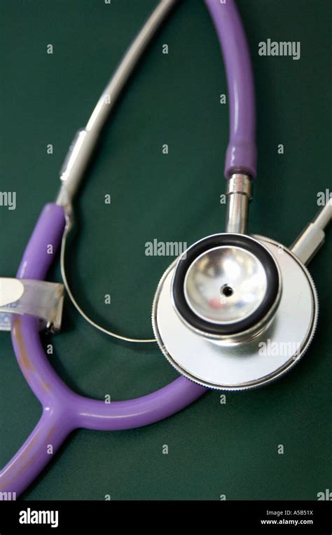 Close Up View Of Purple Stethoscope Stock Photo Alamy