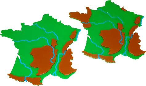 Cartes France en relief : massifs et fleuves - Braillons l'autonomie