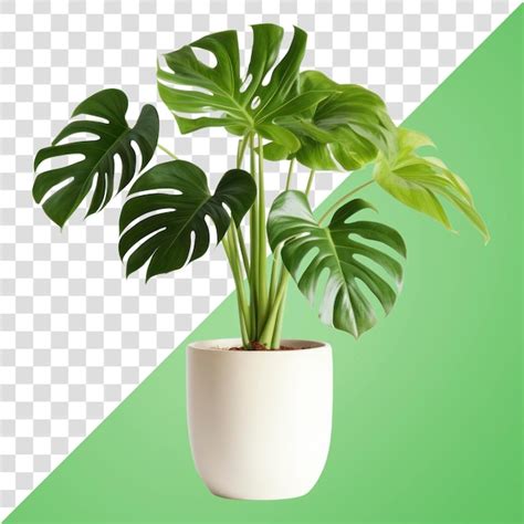 PNG Vibrant Potted Monstera Plant Premium AI Generated PSD