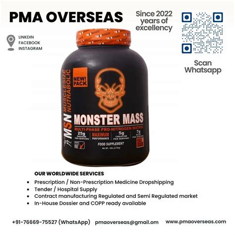 Msn Food Supplement Monster Mass At ₹ 1300box Msn Weight Gainer 2200 Gold In Nagpur Id