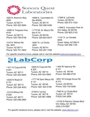 Labcorp Map Locations Pdf Fill Online Printable Fillable Blank